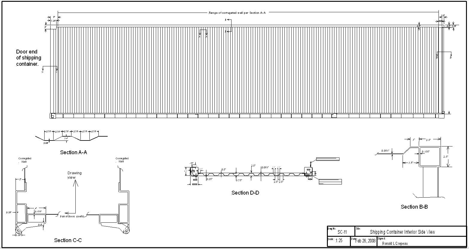 Iso shipping container cad drawing